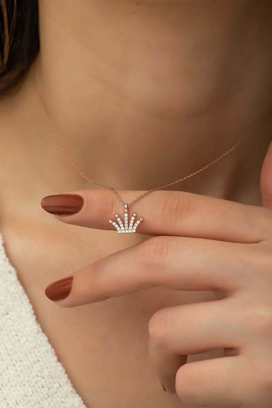 Qafore argjendi, Jumeon, TRDYL390, ngjyrë rozë ari dhe e bardhë