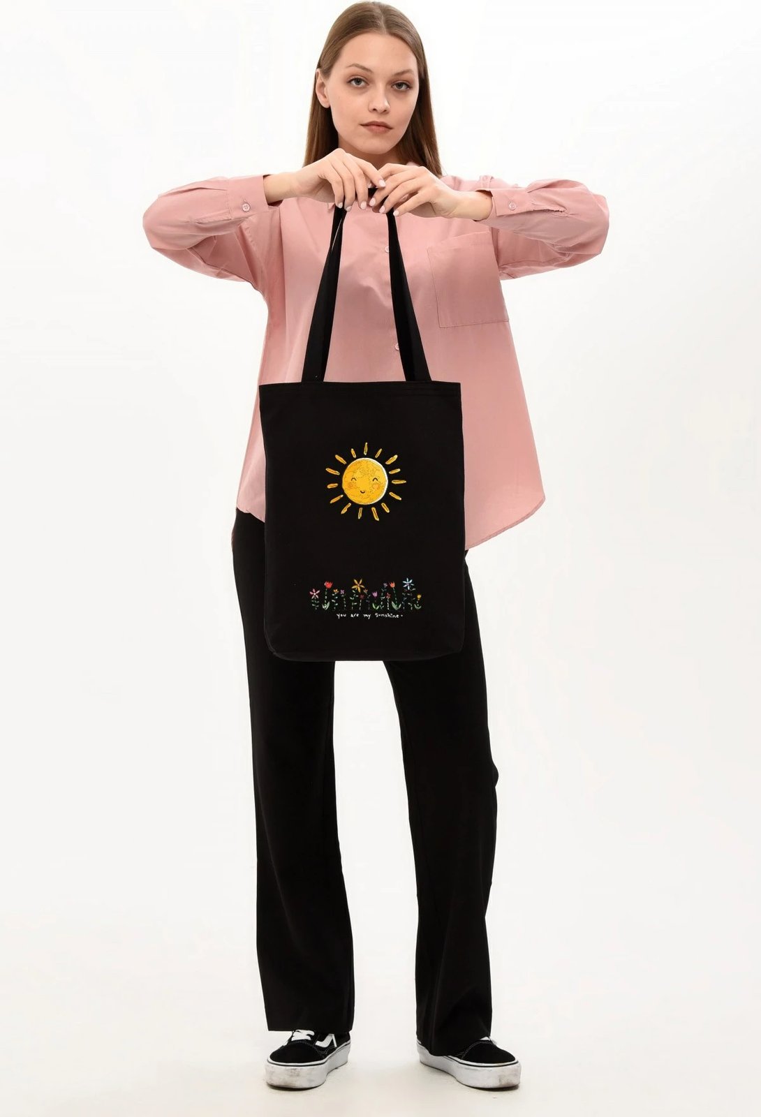 Çantë tote Zoozie Bags, e zezë, 35x40x8 cm, 1502