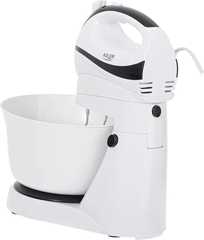 Mikser me tas rrotullues Adler AD 4206, 300W 5 shpejtësi Turbo, 3L, bardhë/zi