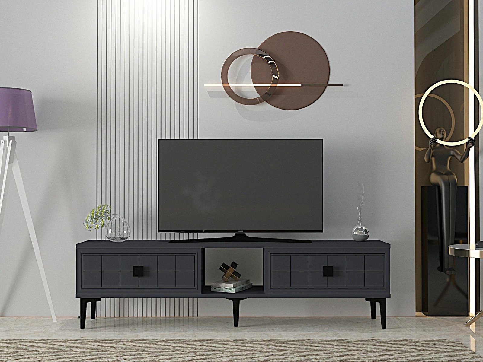 Komodë TV Skye Decor, ngjyrë antracit, 150 cm