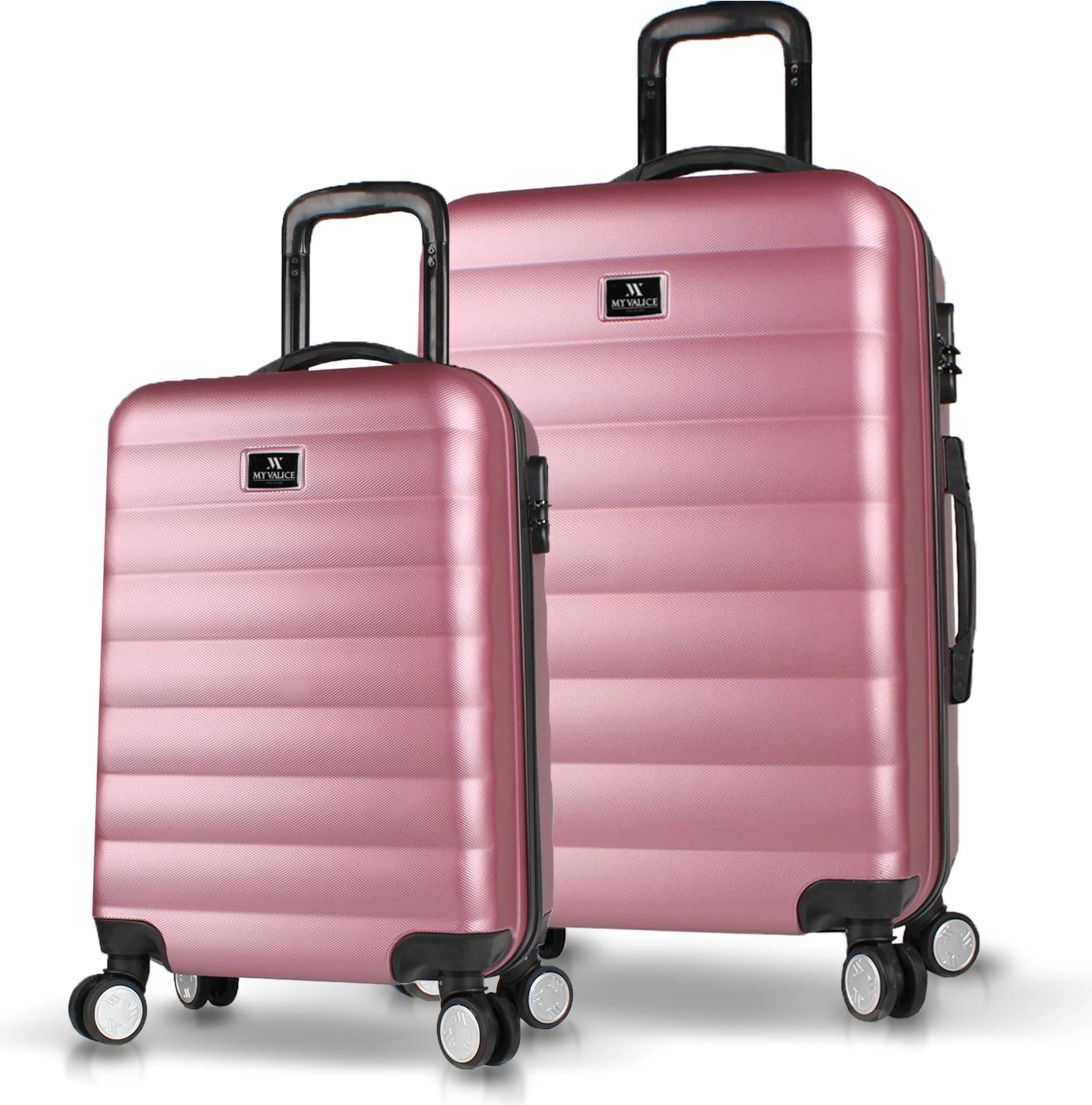 Set valixhesh (2 copë), ngjyrë rozë e artë, Zoozie Bags, 6490