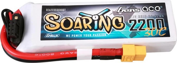 Bateri LiPo Gens ace G-Tech Soaring 2200mAh 11.1V 30C, e bardhë