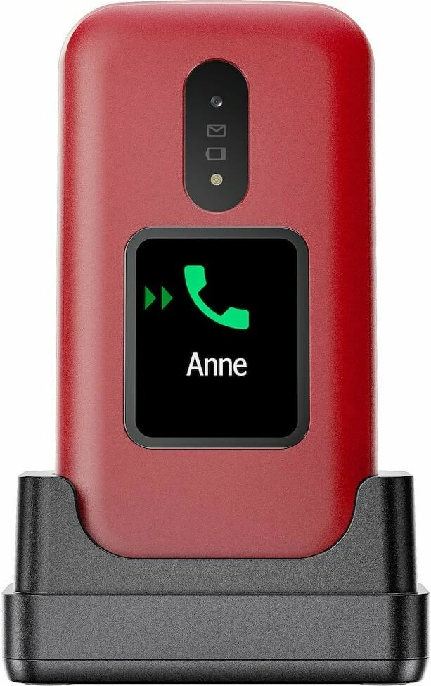 Celular Doro 2880, Clamshell, Single SIM, 320 x 240 pixels, Bluetooth, 1000 mAh, Kuq, Bardhë