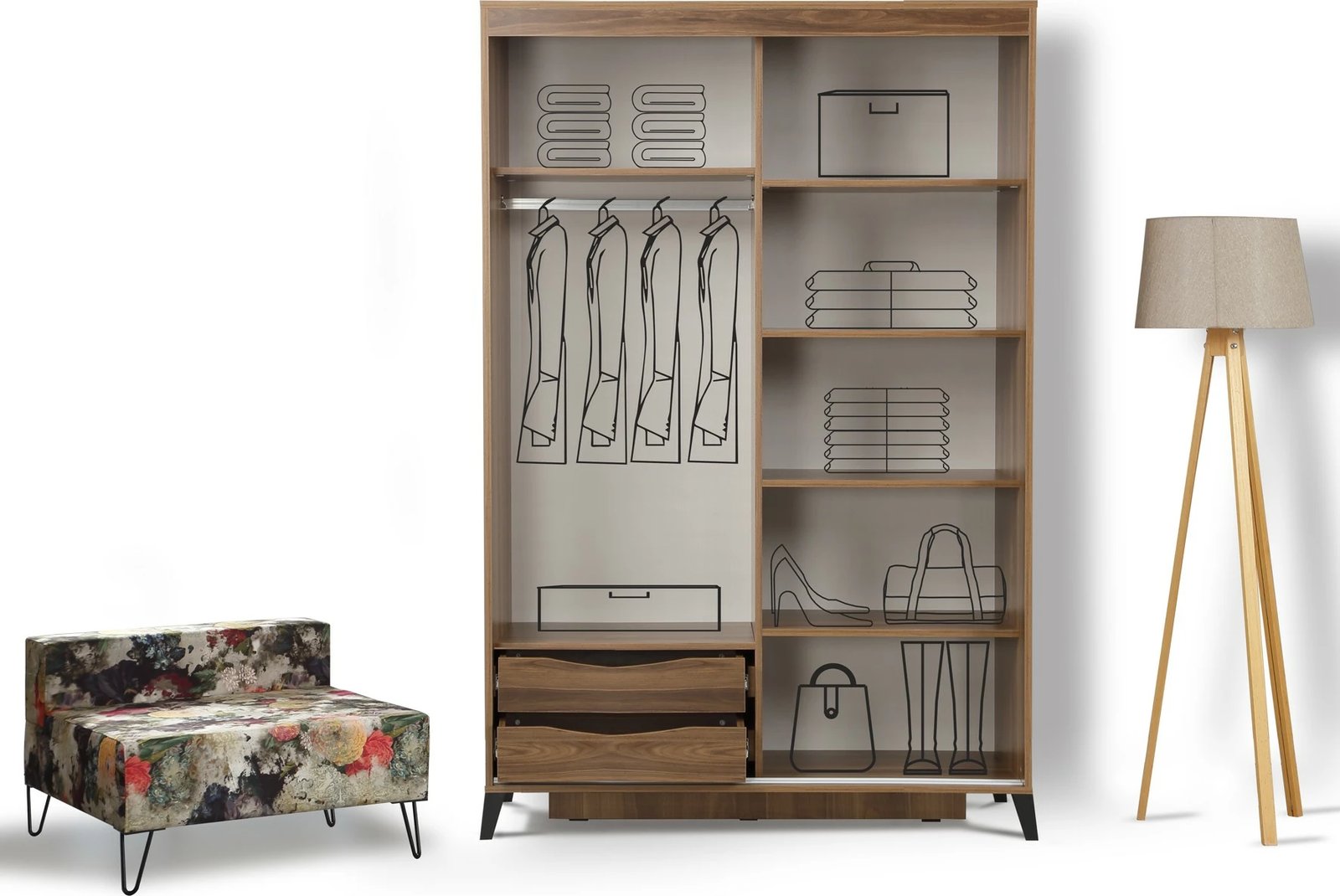 Dollap Hanah Home, Pasific Home Fuga 140, ngjyrë arre