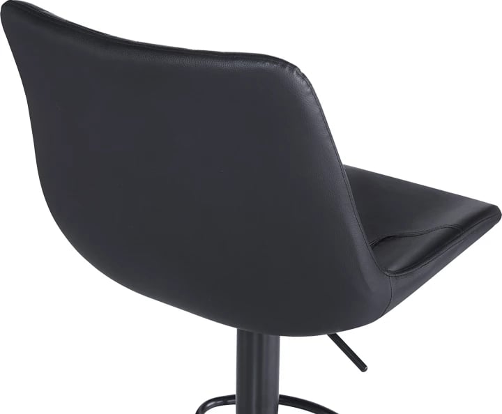 Set 2 karrige për bar Libra, ngjyrë e zezë, PU-metal, 49x55x115cm