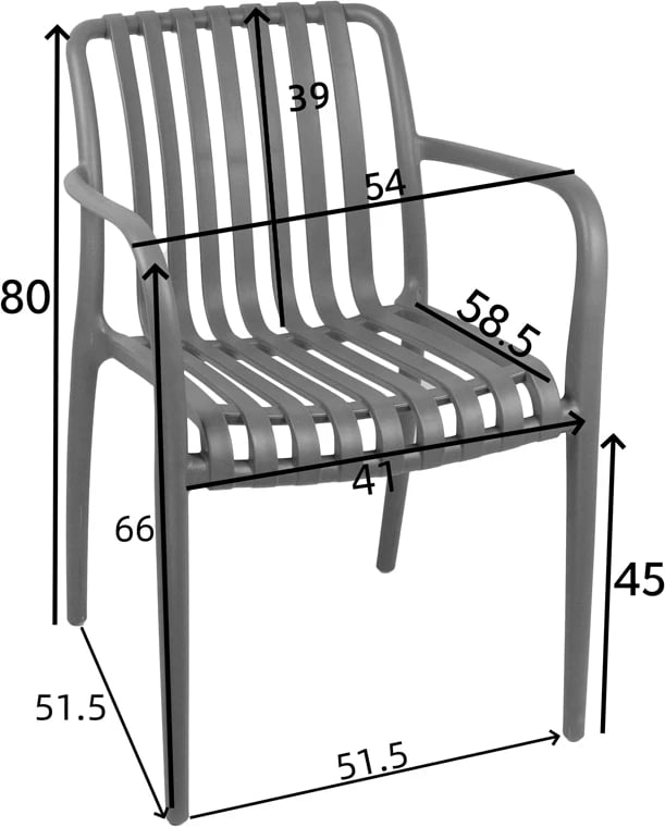 Karrige për kopsht Zoi pp ngjyrë antracit 58.5x54x80cm
