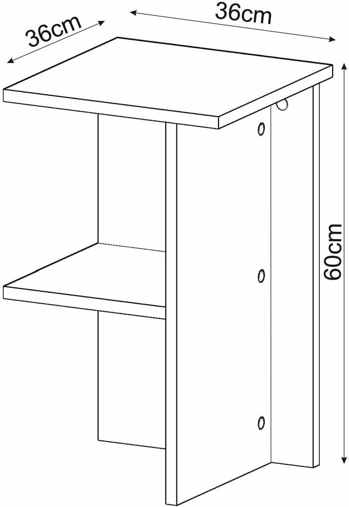 Komodinë antracit Skye Decor, Leray