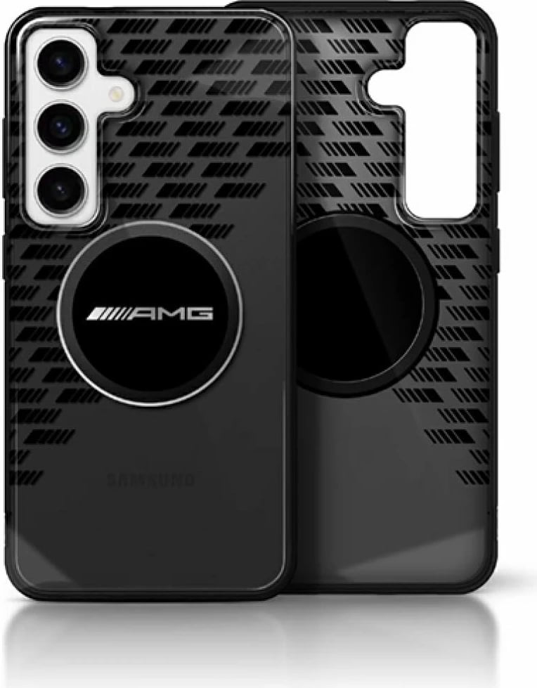 Mbështjellës AMG Transparent Rhombs MagSafe për Samsung Galaxy S25, i zi