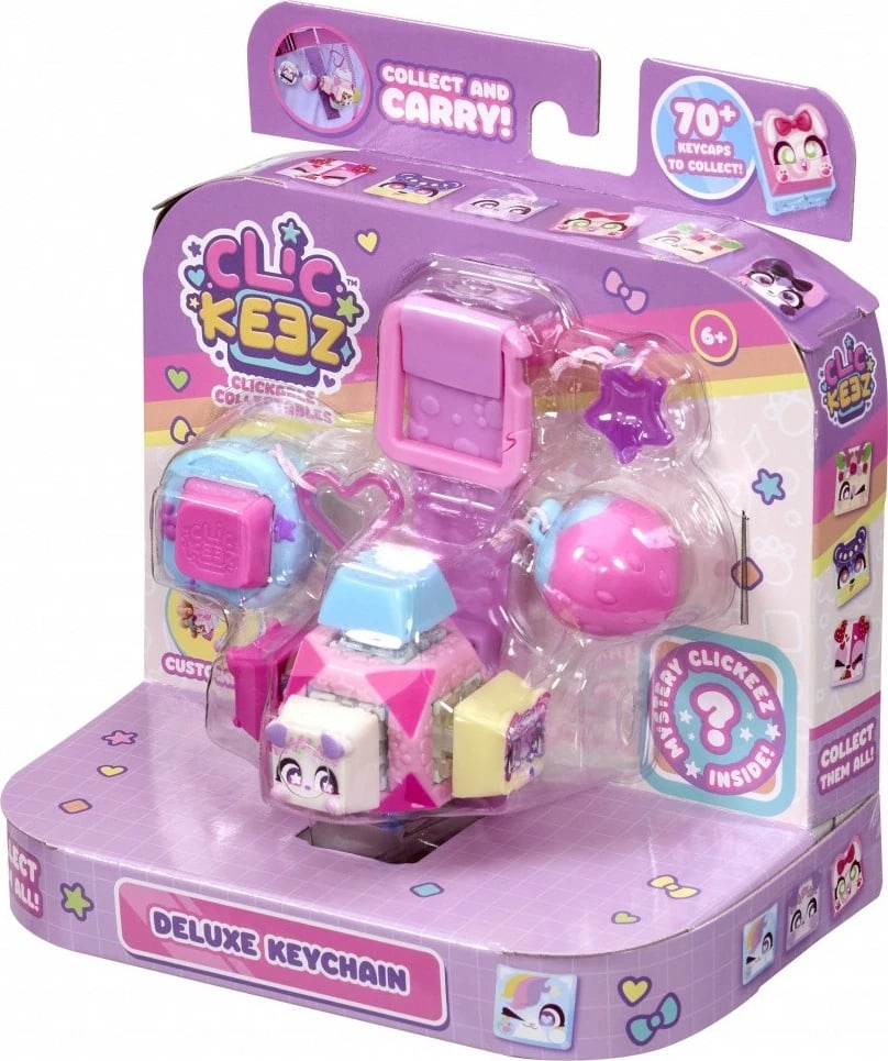 Varëse çelësash lodër fidget, Goliath, Clickeez Deluxe 934323.008, set me keycaps koleksionuese, rozë dekorative