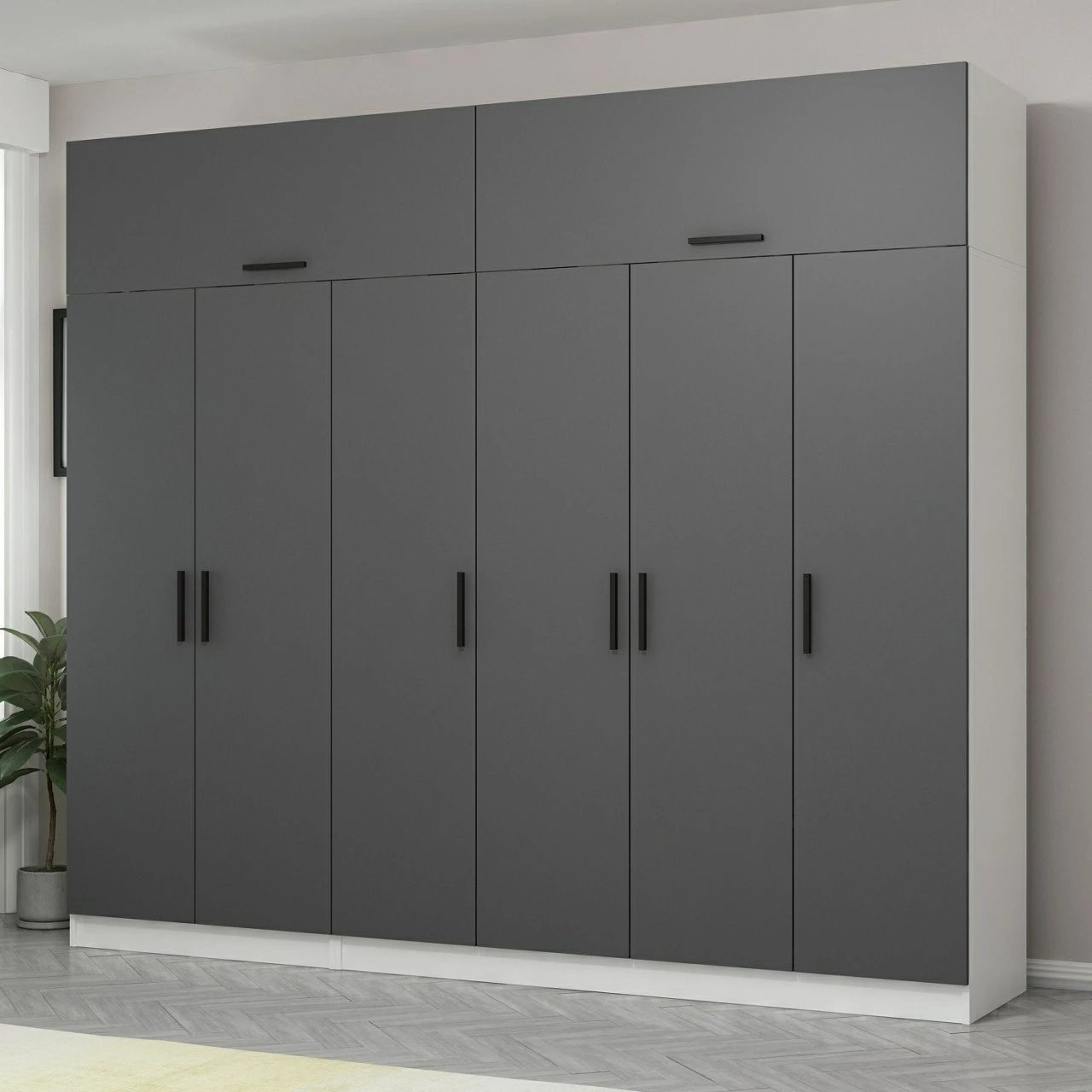 Dollap i madh, ngjyrë antracit, Skye Decor, Kale - 5148