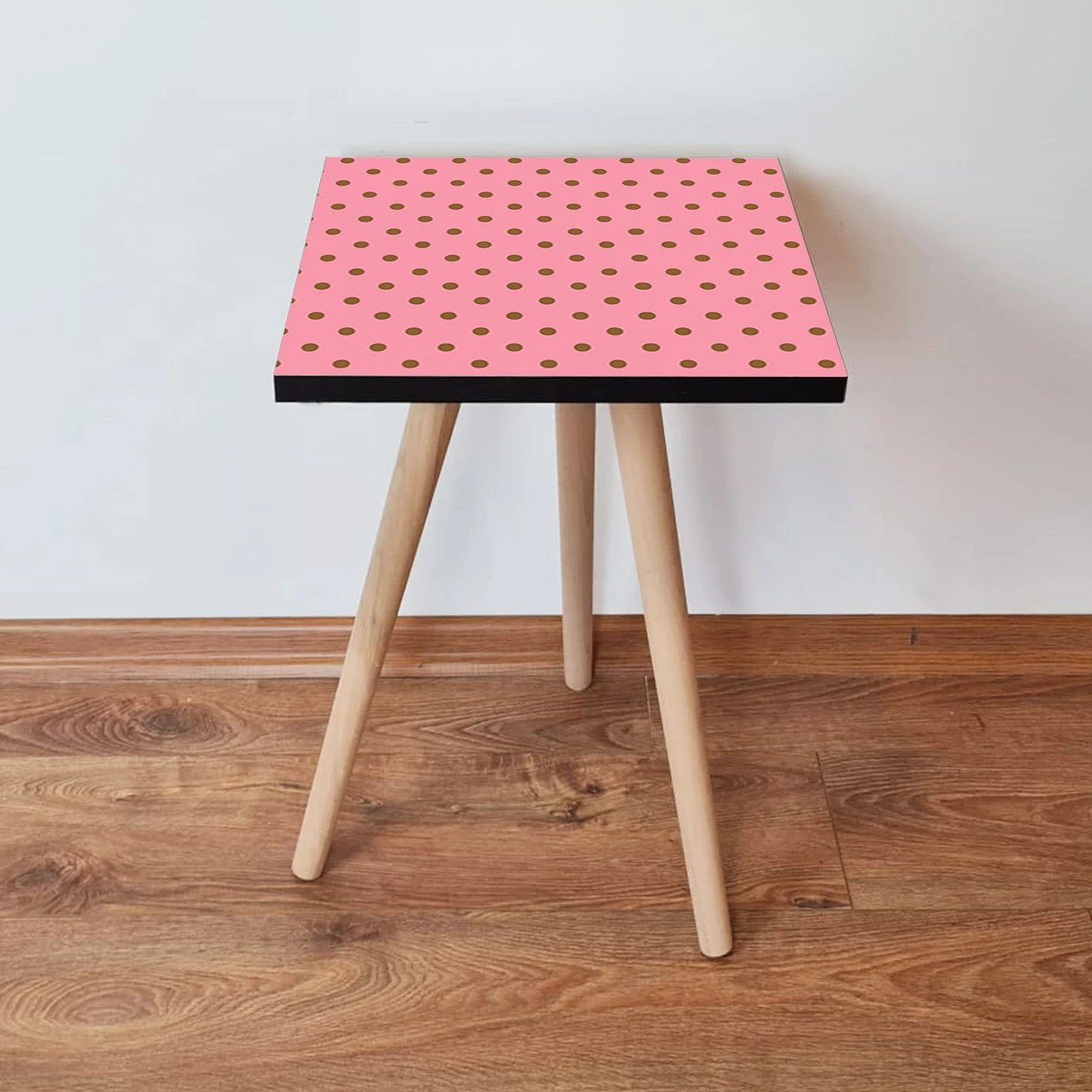 Tavolinë anësore, ngjyrë rozë me pika kafe, Skye Decor, Shp369