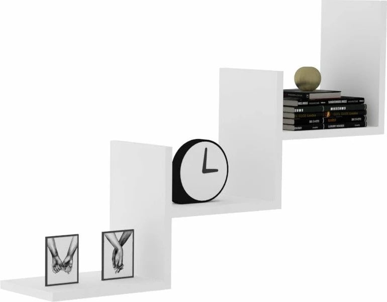 Raft muri Hanah Home, ngjyrë e bardhë, stil skandinav, 90x60x19.6cm