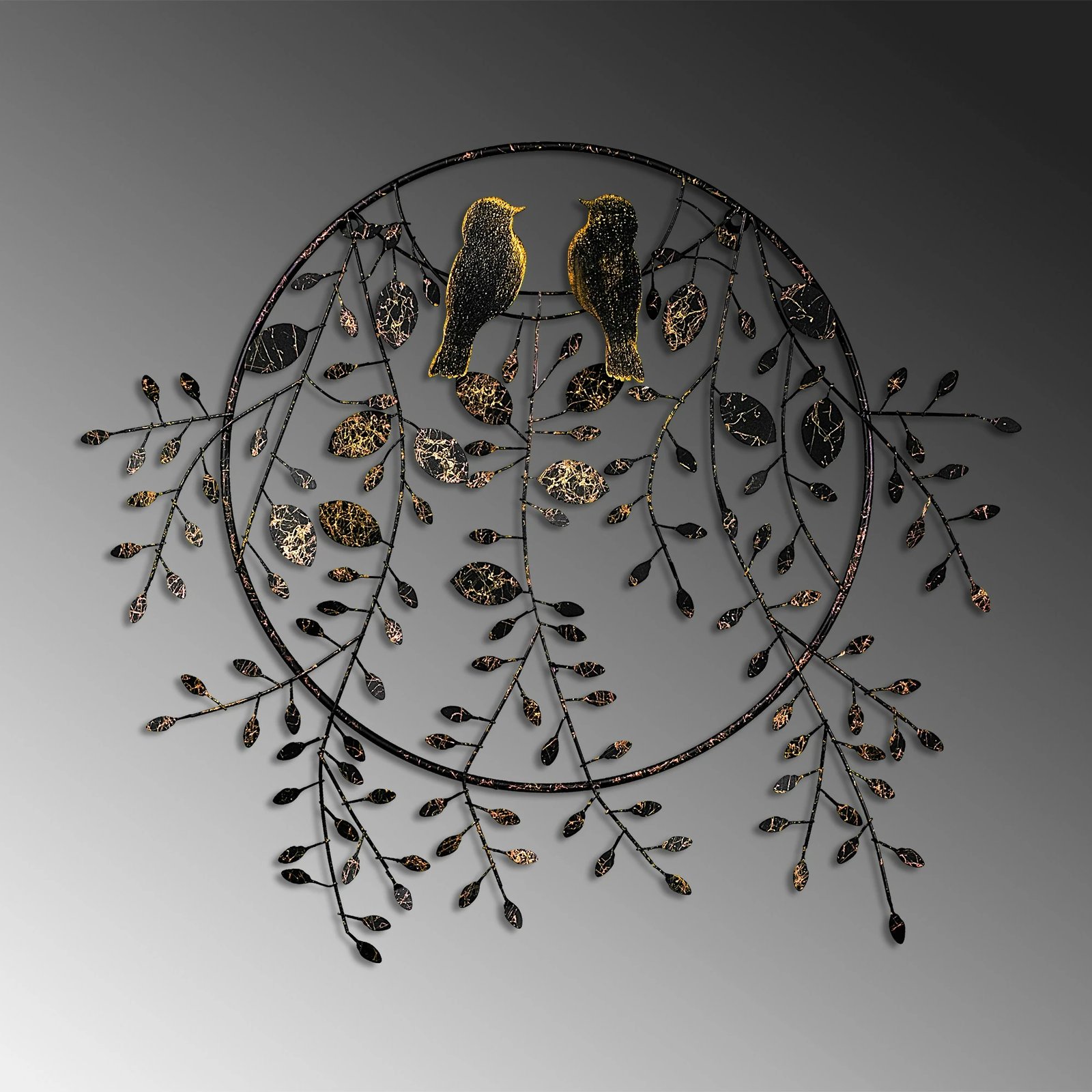 Aksesor dekorativ metalik për mur Wallity, Dashuria e Zogjve 2