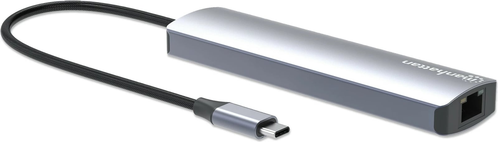 Docking station MANHATTAN 6-në-1 USB-C, 4K HDMI, 3x USB 5Gb/s, gri