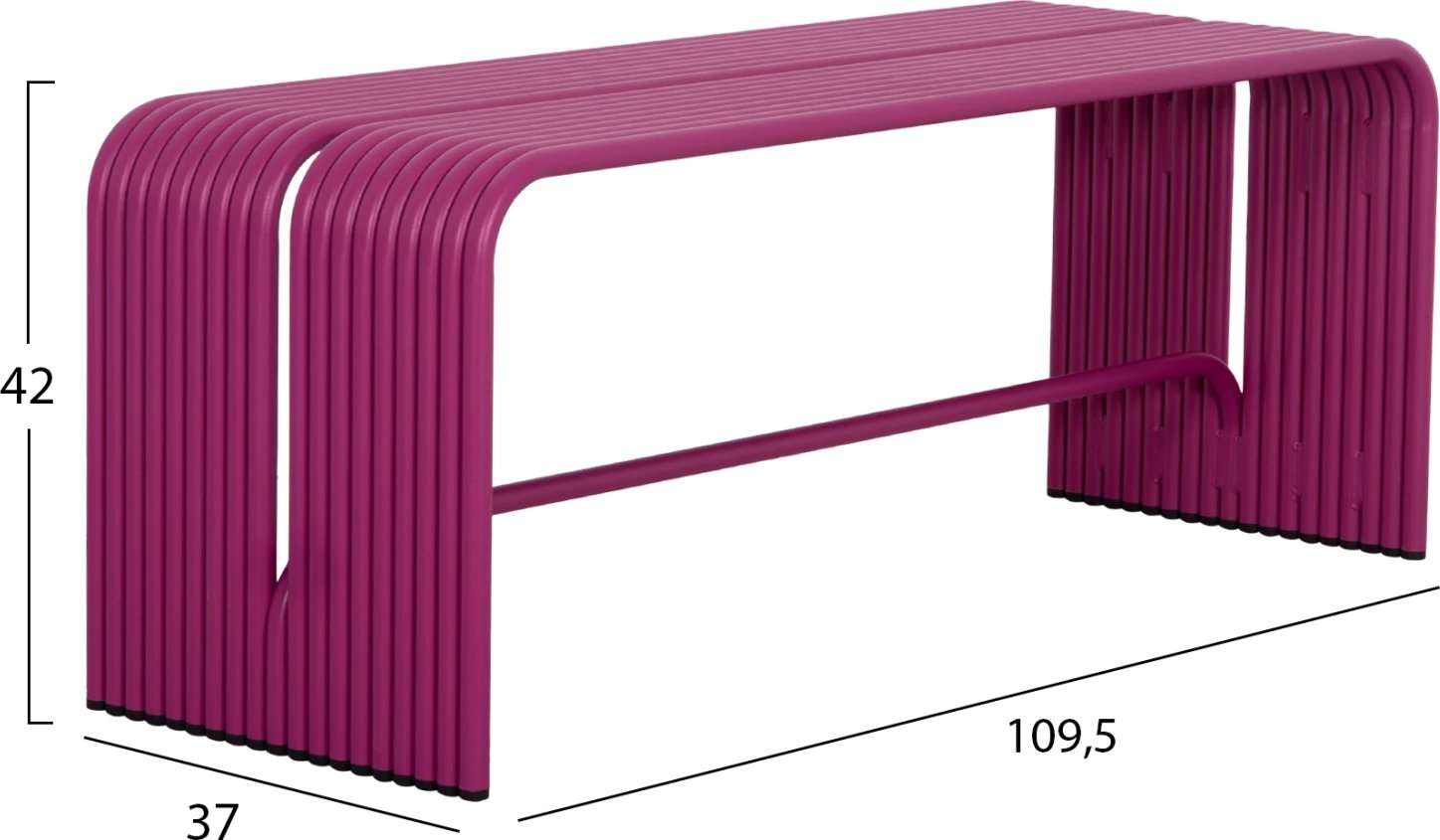 Bankë dyvendëshe INTREPID, alumin, ngjyrë vjollcë, FH6327.05, 109.5x37x42cm