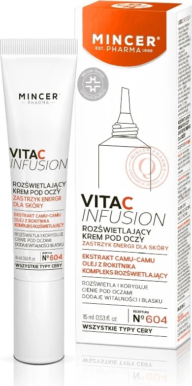 Krem për sy për femra Mincer Pharma Vita C Infusion Brightening Eye Cream No.604, 15ml