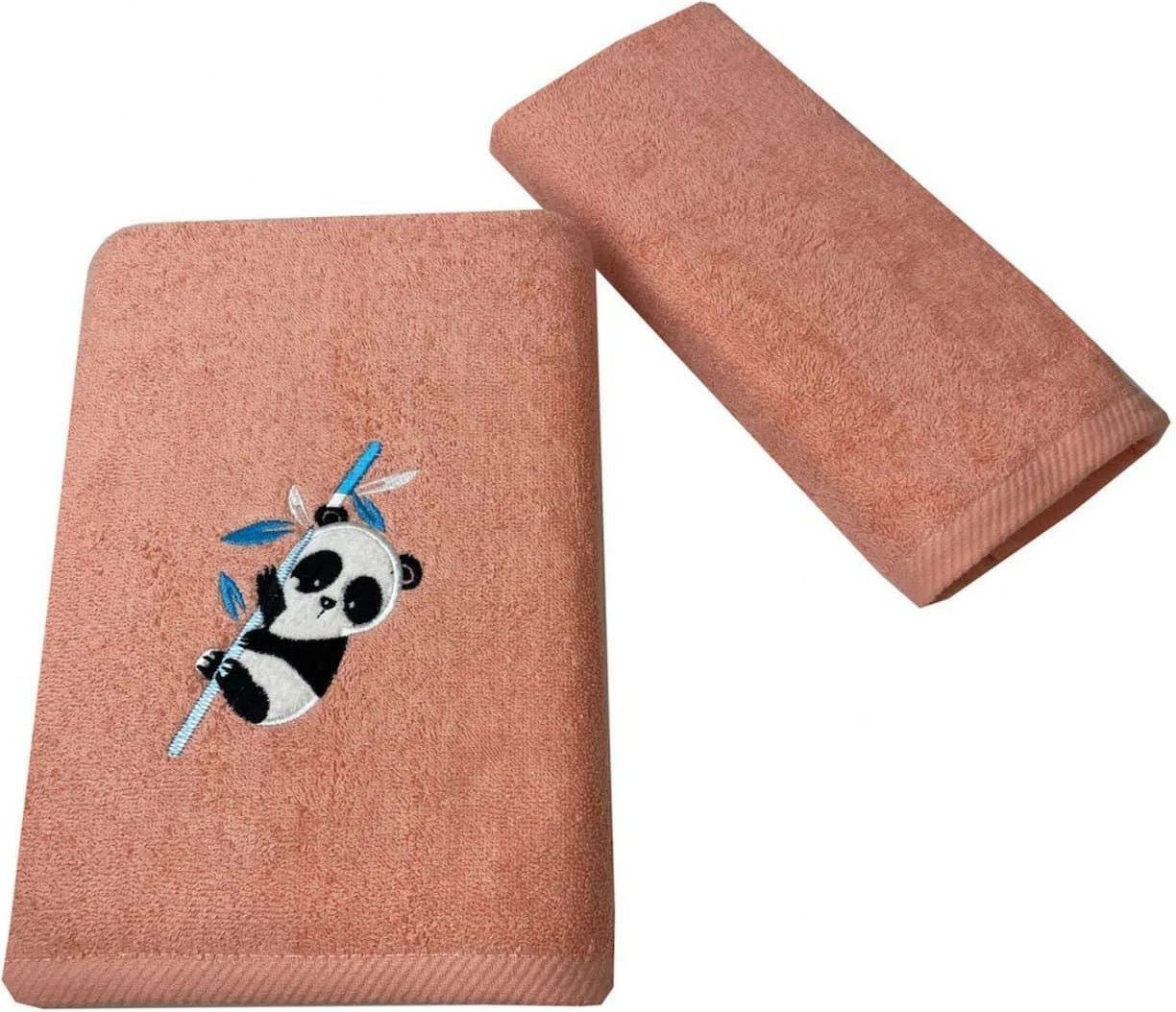 Set peshqirësh për fëmijë ASTRON-HOME ITALY "Panda", pambuk 100%, 480gsm, ngjyrë rozë