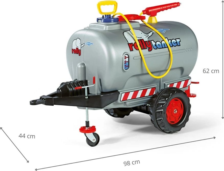 Rimorkio cisternë lodër, Rolly Toys, RollyTanker, me pompë dhe spërkatës, gri
