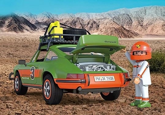 Set lodrash Playmobil Porsche 911 Carrera RS 2.7 Offroad, 47 pjesë, Jeshile/Portokalli