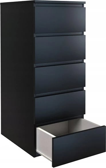 Komodinë 5 sirtarësh W5, e zezë