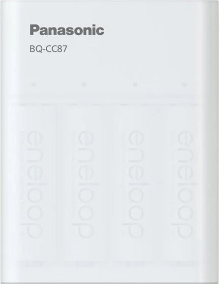 Karikues baterish Panasonic Eneloop Smartplus BQ-CC87 me 4x AA 2000 mAh, Bardhë