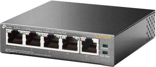 Switch, TP-Link, TL-SF1005P, 5 porte 10/100Mbps me 4 PoE