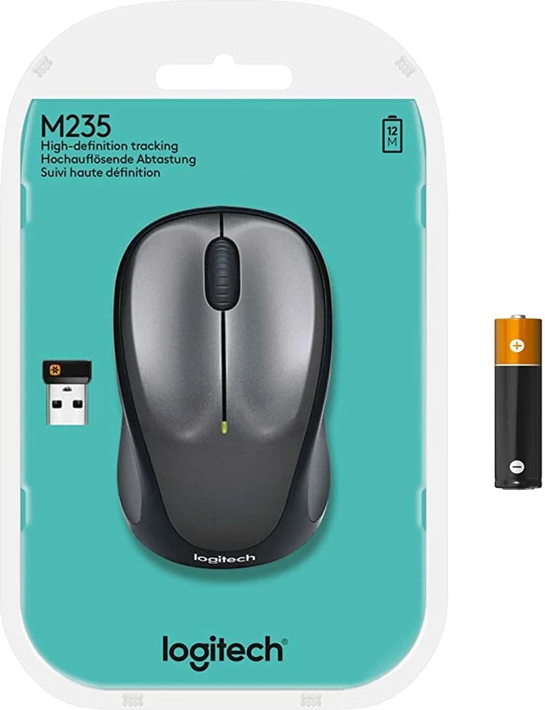 Maus Logitech M235 - Wireless, 2.4GHz, e zezë/gri