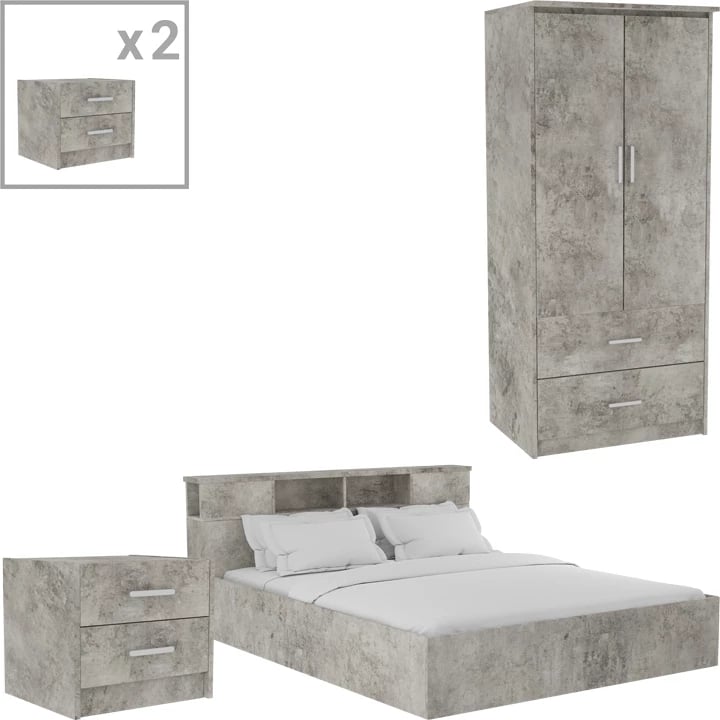 Paketa e mobiljeve për dhomë studenti OLYMPUS B set prej 4 pjesësh, hije antike antracit