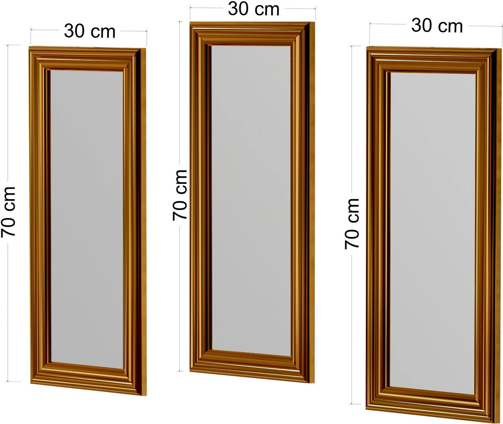 Set pasqyrash (3 copë), Skye Decor, bronzi, Lavia