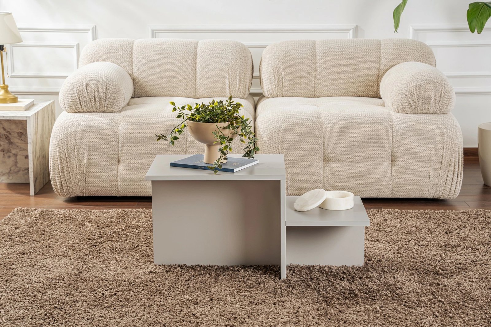 Tavolinë kafeje Nordure, Harmony, ngjyrë gri