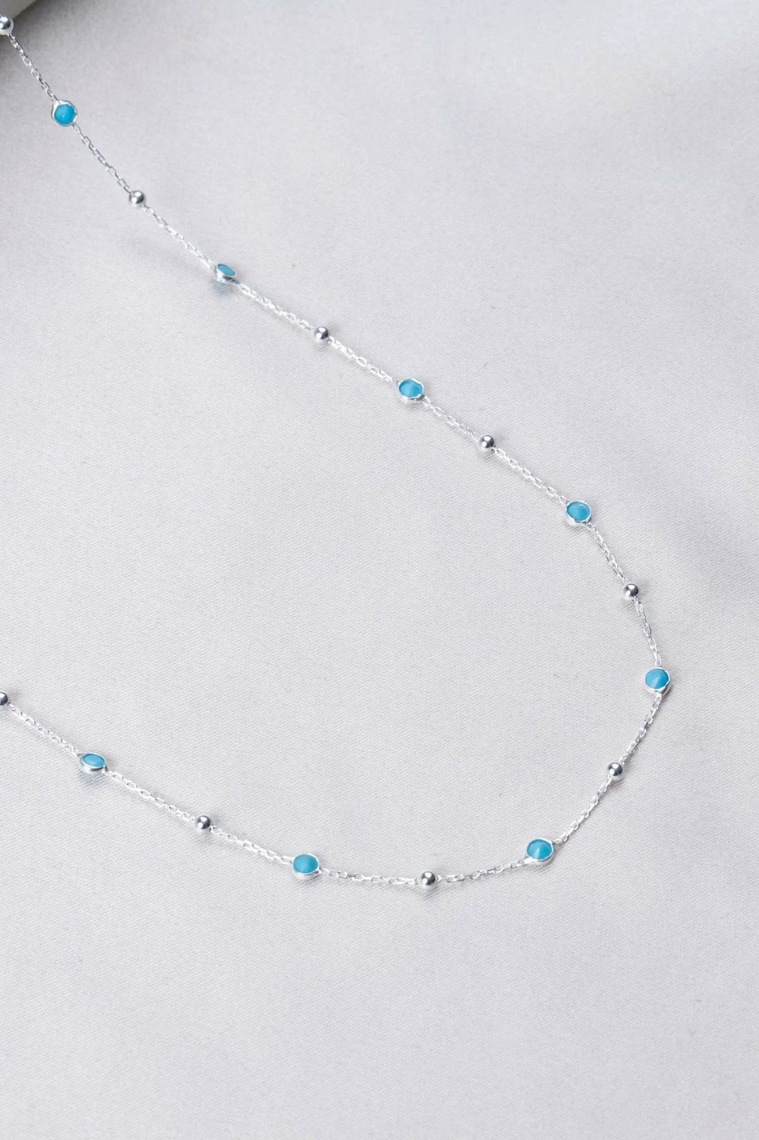 Qafore argjendi me gurë të kaltër Jumeon, TFNY65231