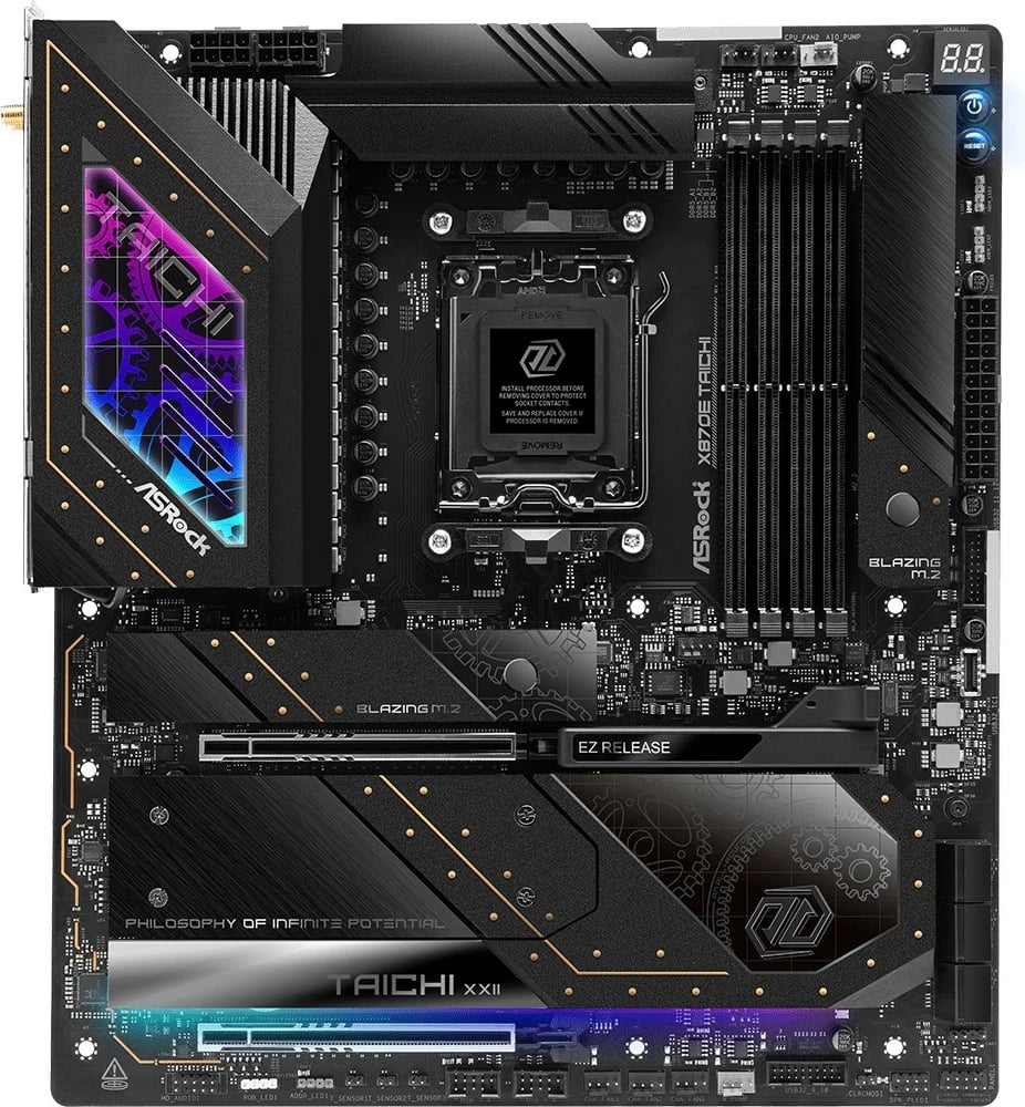 Pllakë amë ASRock X870E Taichi, Socket AM5, 4x DDR5, EATX, e zezë