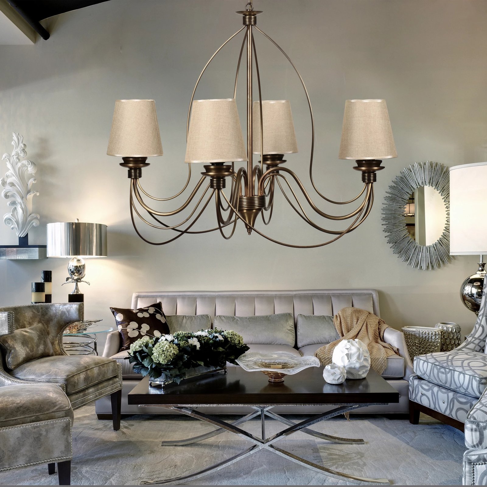 Kandil tavani Opviq Berfin, 4 drita, eskitme, abazhura hasiri