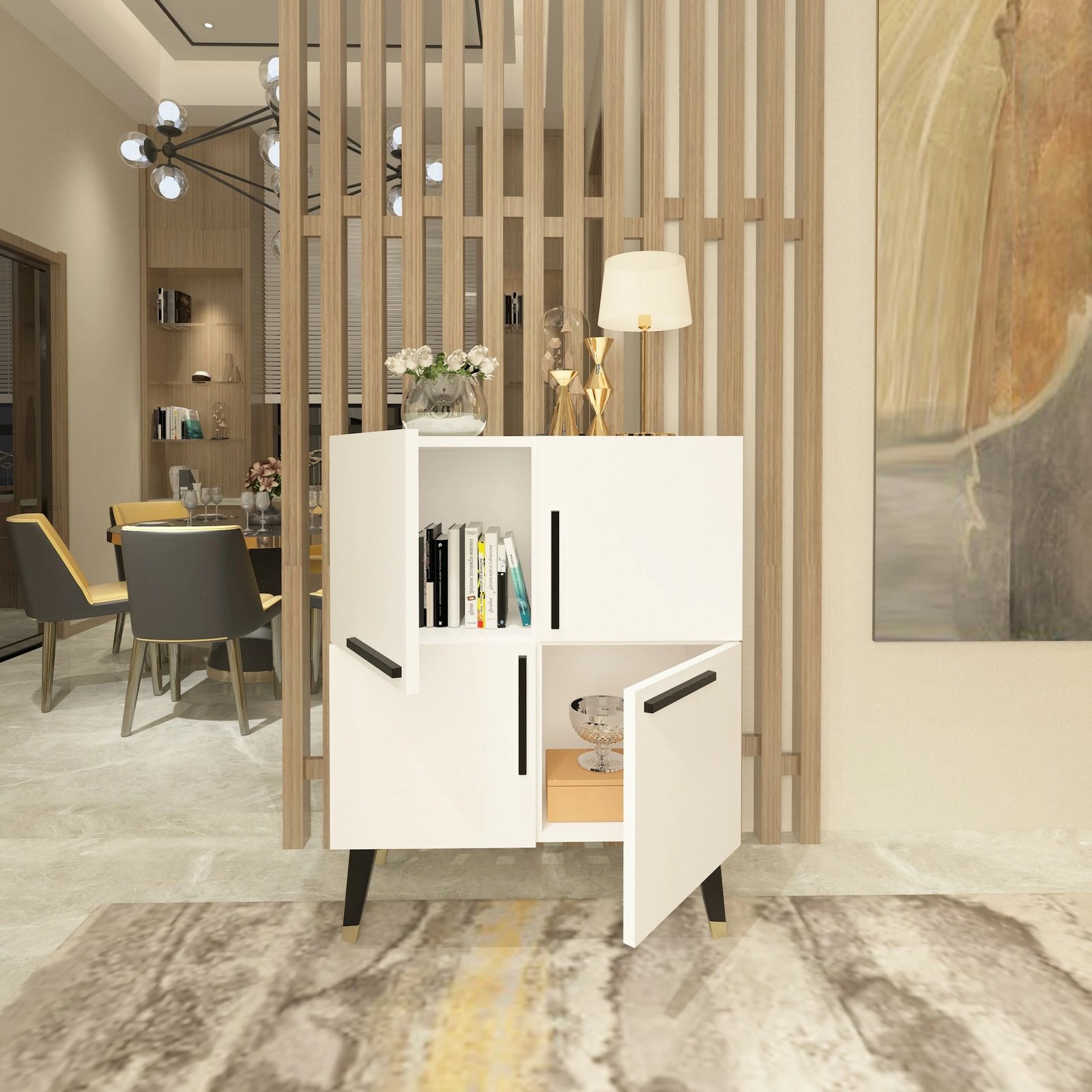 Konsol Skye Decor, e bardhë, 70x90x35cm