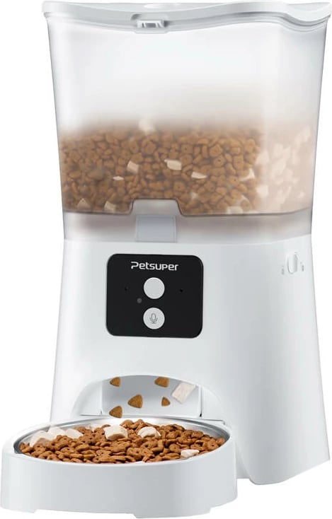 Shpërndarës ushqimi smart Petsuper PF02-2, 3L, i bardhë