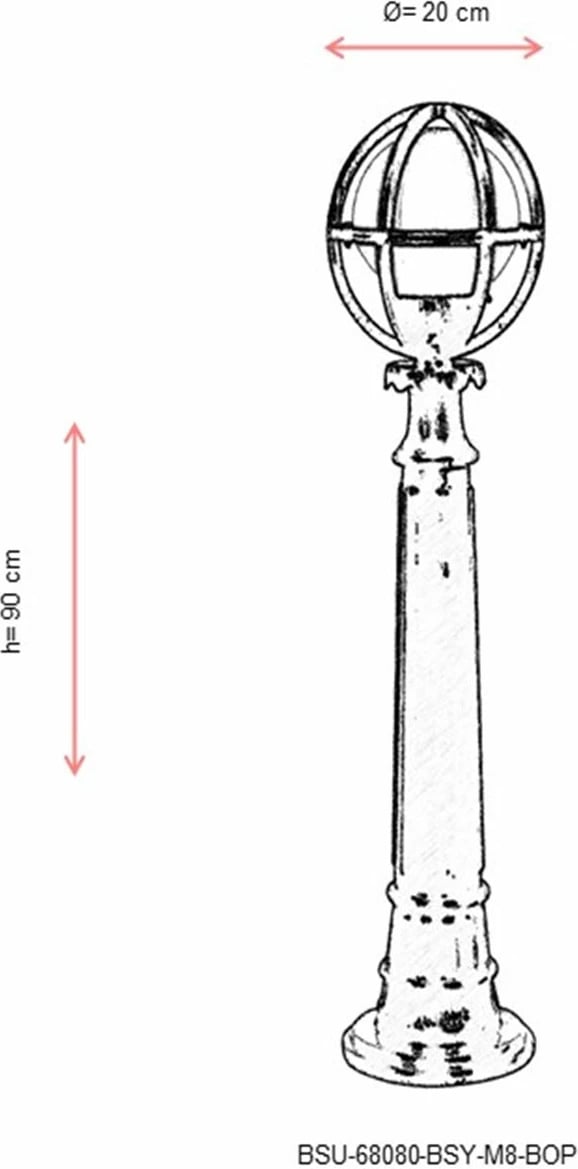 Llambë dyshemeje për jashtë, Opviq, BSU-68080-BSY-M8-BOP