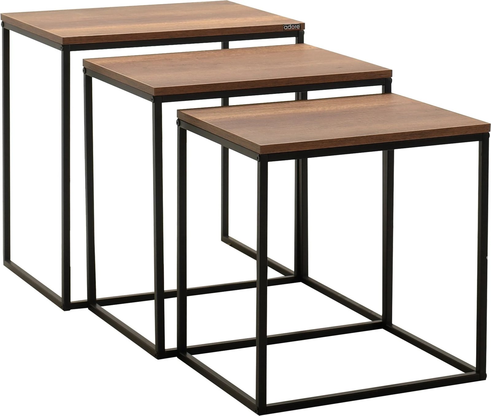 Set tavolinash ndihmëse, 3 copë, ngjyrë arre, Hanah Home, Shp-933-Oo-1