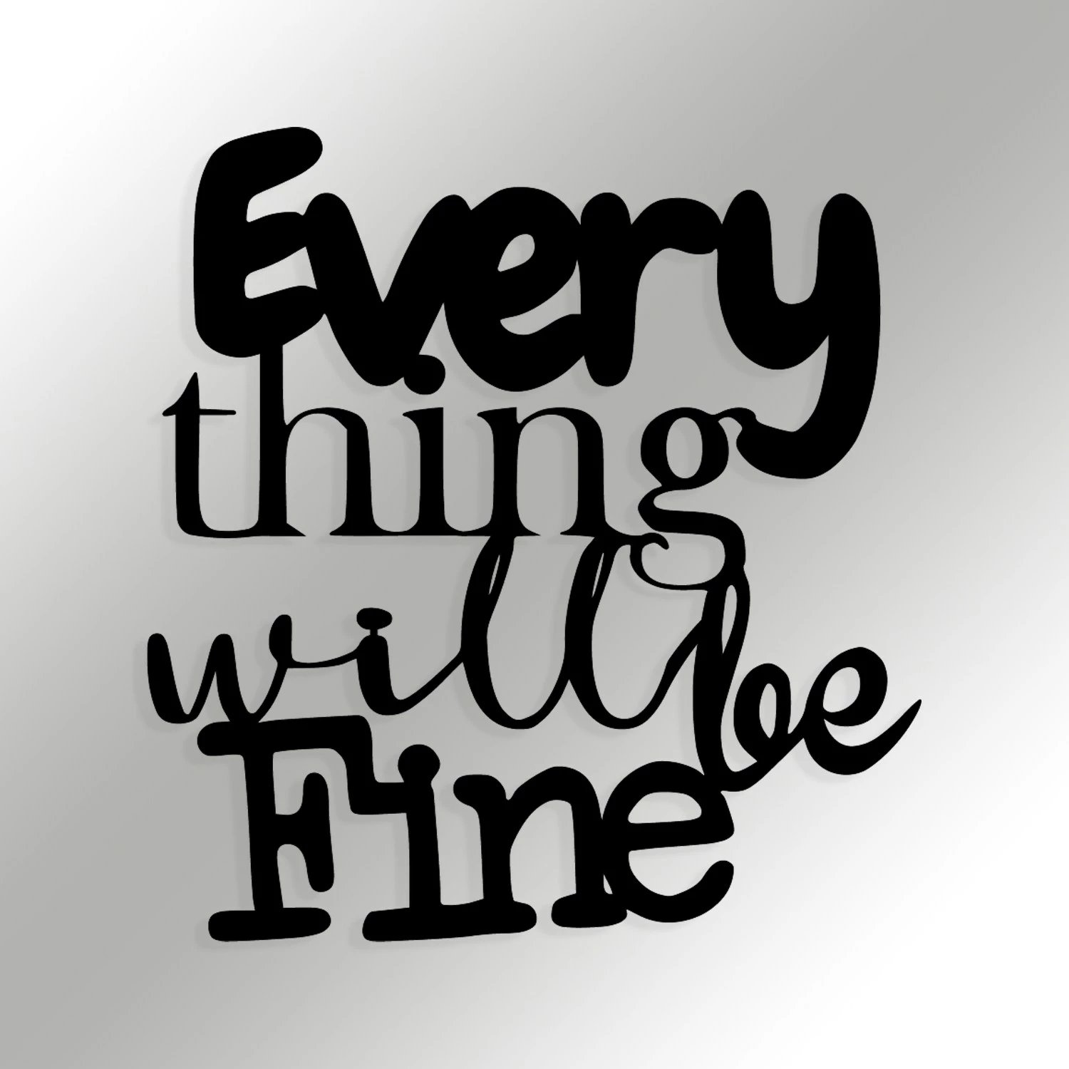 Aksesor dekorativ metalik për mur Wallity, Nueve, ngjyrë e zezë, 51x54cm