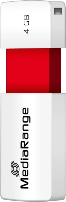 USB stick MediaRange 4GB, USB 2.0, slider, kuqe