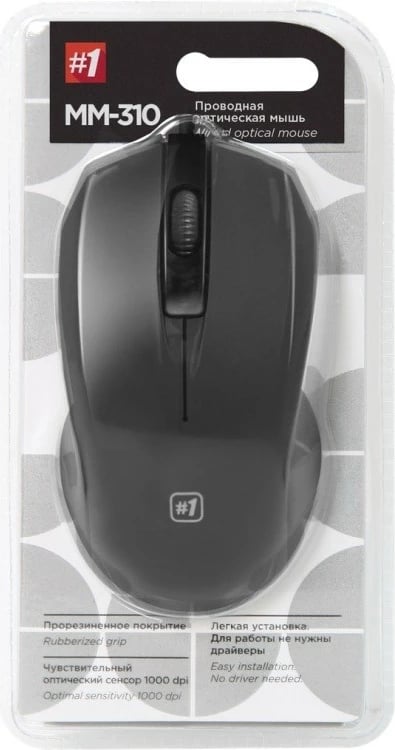 Maus Defender MM-310 me kabllo, USB, 1000 DPI, i zi