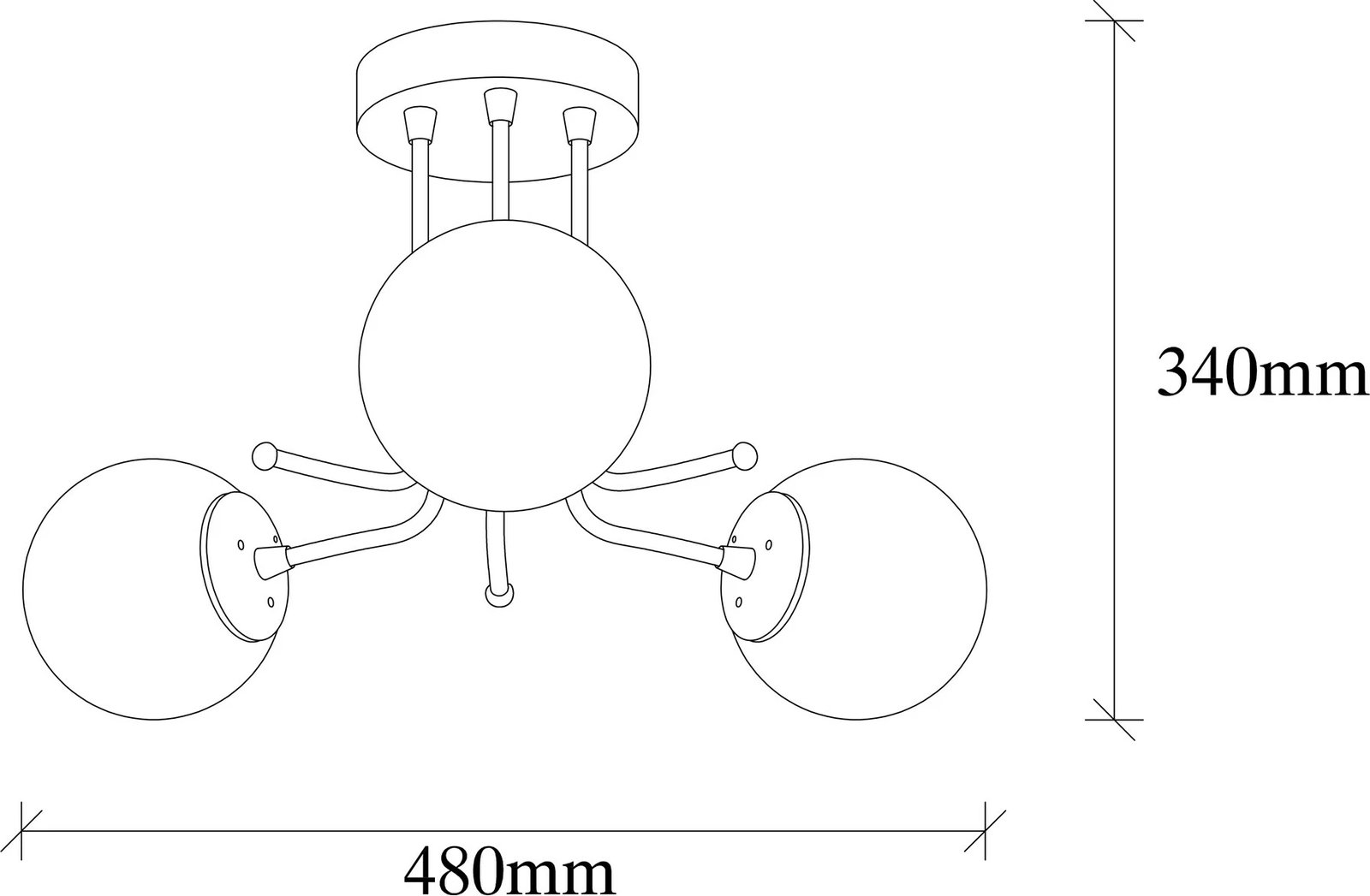 Llambë tavani Opviq Daisy-147-AV3, ngjyrë e zezë