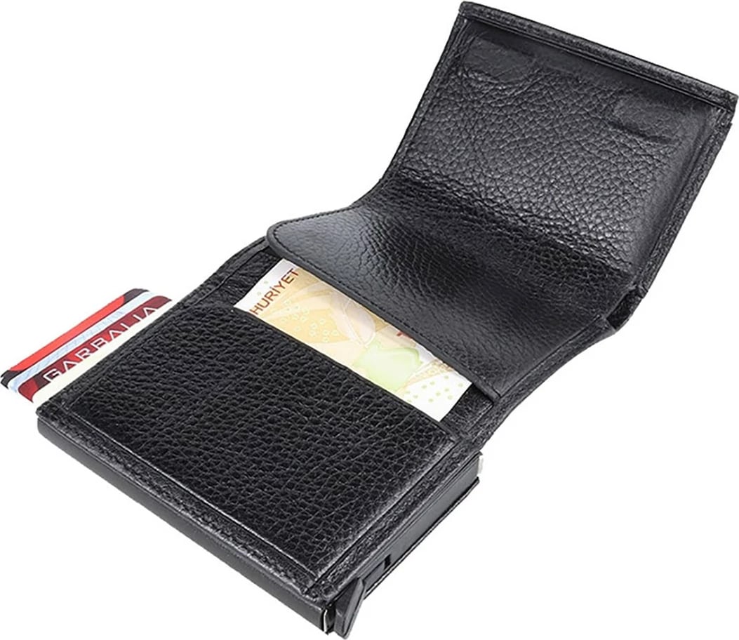 Portofol për burra, lëkurë e zezë, Zoozie Bags, Sparta