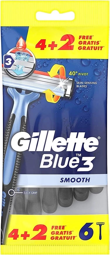 Rroje për meshkuj Gillette Blue 3 Smooth 6 copë blu