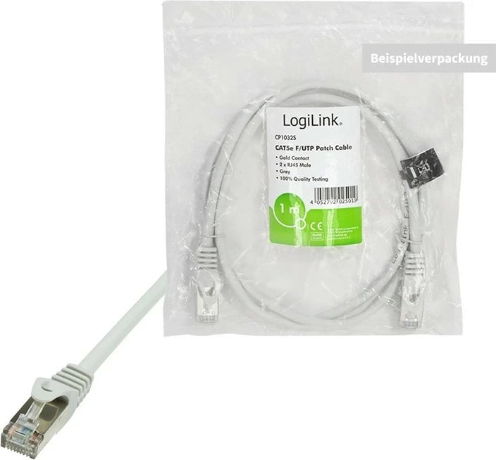 Patchcord LogiLink F/UTP kat5e 3.0m, RJ-45, gri