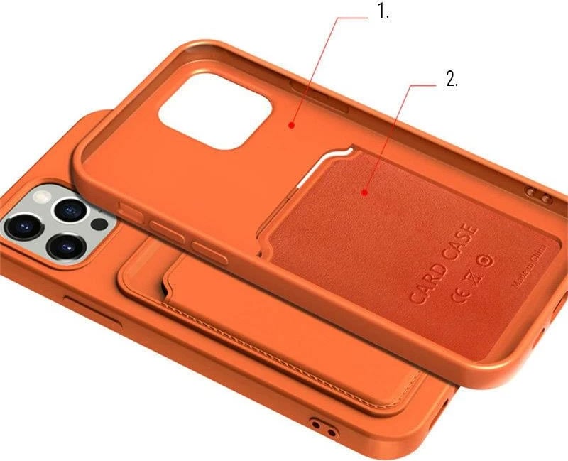 Mbështjellës Hurtel për Samsung Galaxy A72, silikon, me vend për kartela, ngjyrë e kuqe e errët