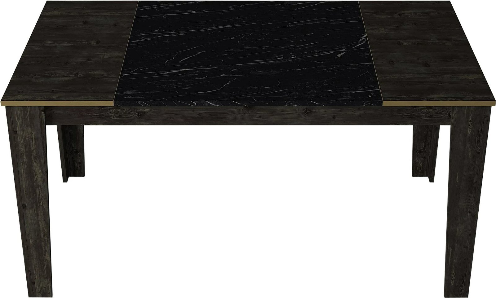 Set mobiljesh për dhomë dite, Skye Decor Veyron Set 3, ngjyrë e zezë dhe ari