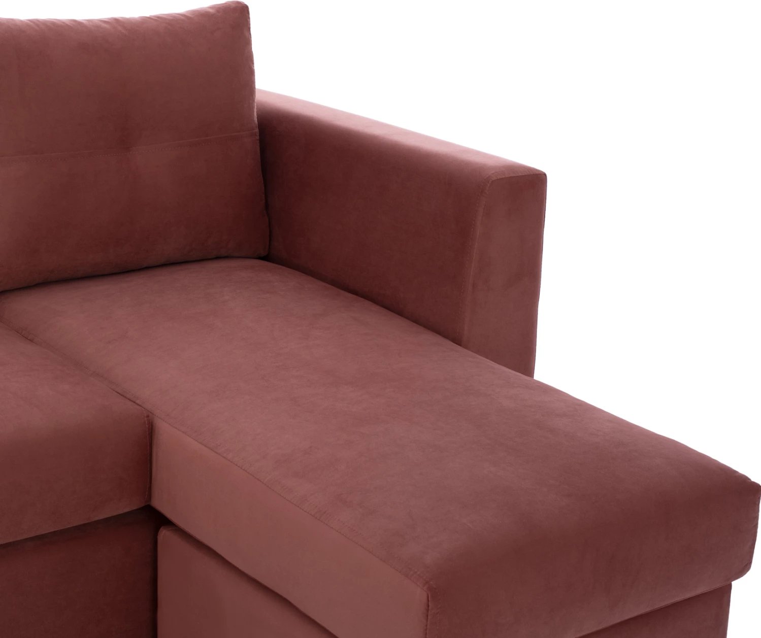 Divan qoshe PONZA, rozë e zbehtë, këmbë të larta, 2 copë, pëlhurë rezistente ndaj njollave dhe ujit