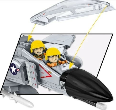 Set blloqesh Cobi Klocki Armed Force F-4 Phantom II, 703 pjesë, gri