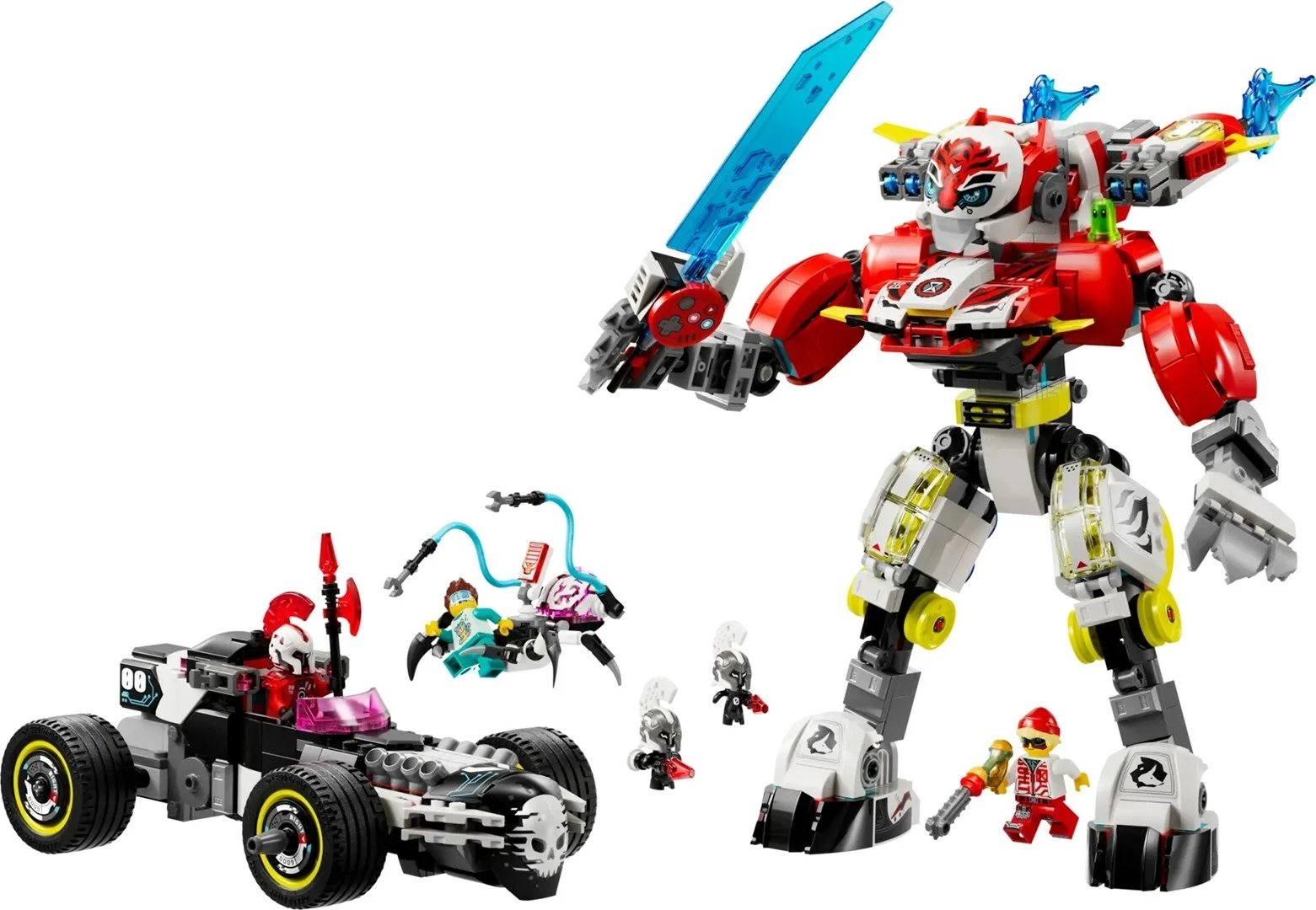 Set LEGO DREAMZZZ 71497, Tiger Mech dhe Hot Rod Car, 1006 pjesë