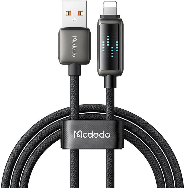 Kabllo Mcdodo CA-5250 USB-A në Lightning, 1.2m, me ekran LED, e zezë